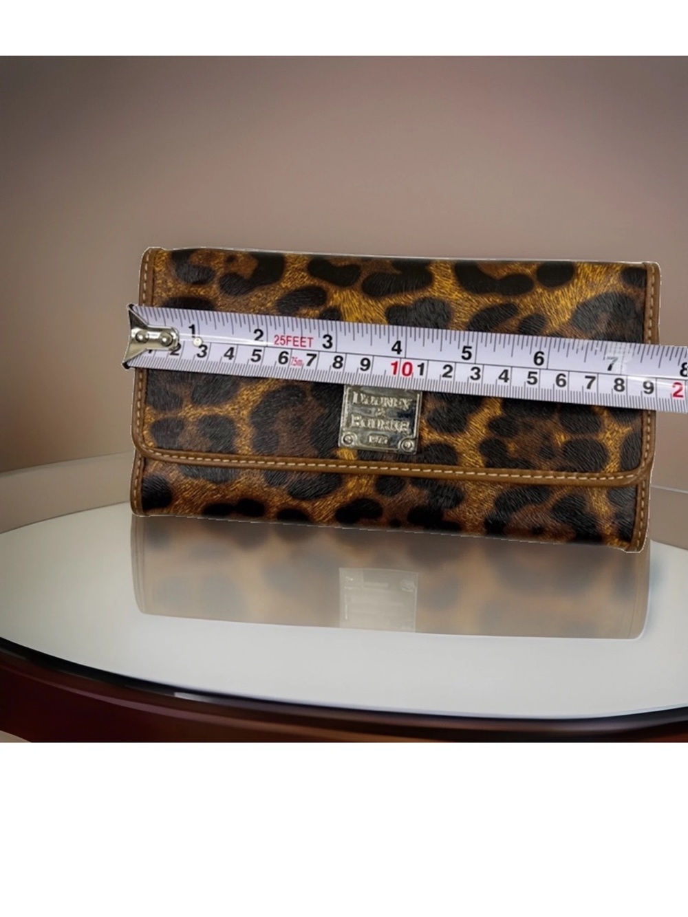 Dooney & Bourke Vintage Long Brown and Black Leopard Print Continental Wallet - Picture 2 of 6